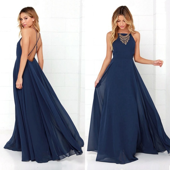 Lulus - Mythical Kind Of Love Dress - Navy - NWT - Picture 1 of 6